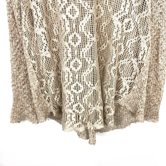 Free People Lace Crotched Knit Top Sweater Size S - Picture 7 of 8